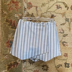 light blue striped symmetrical skort
